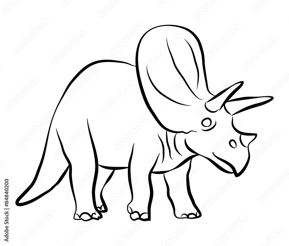 dinosaurs Triceratops outline