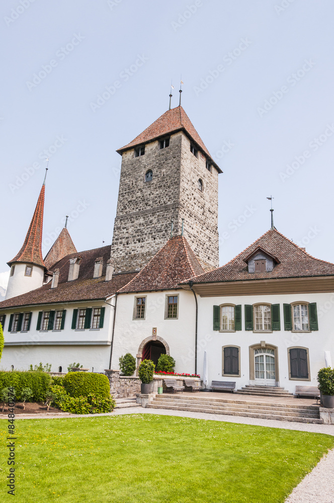 Spiez, Stadt, Schloss Spiez, Schloss, Schlosskirche, Thunersee, See, Alpen, Schweiz