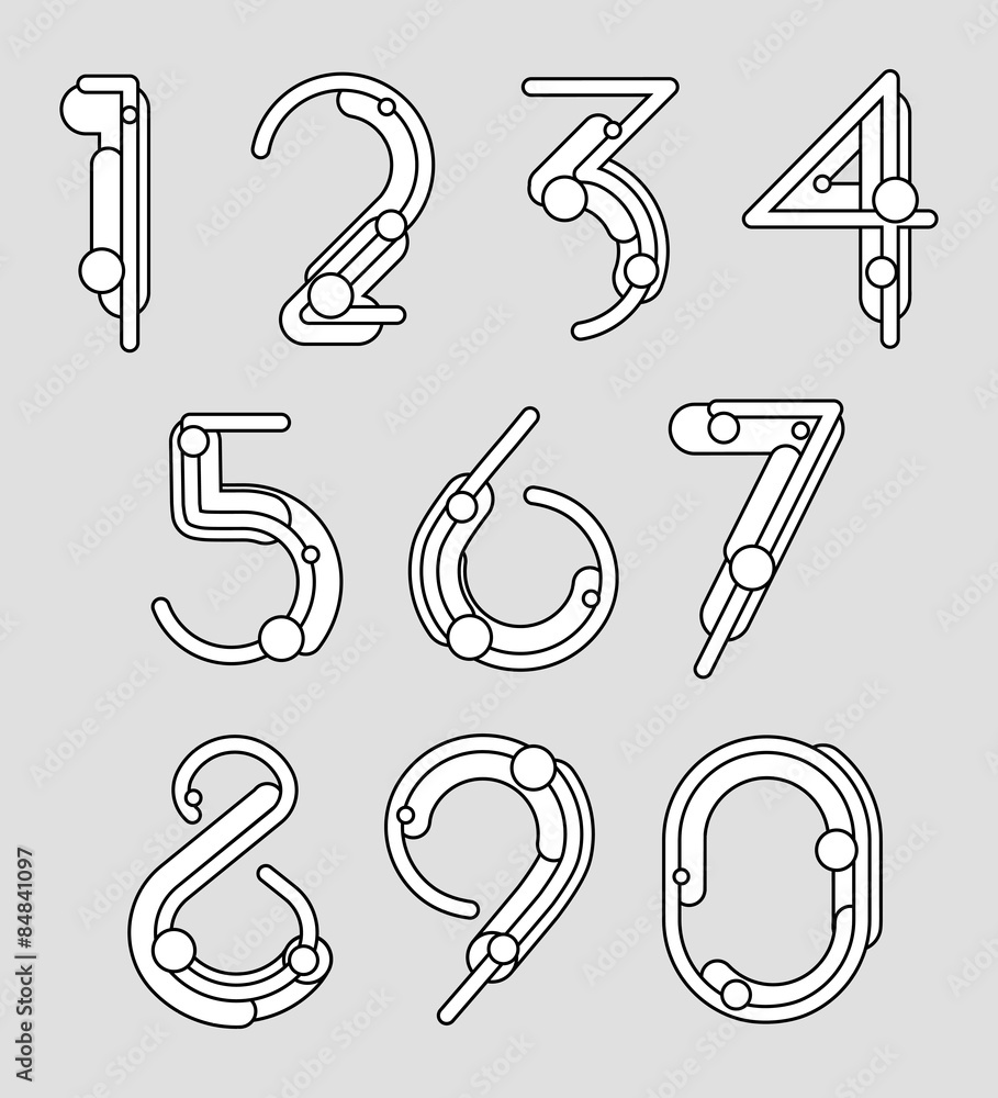 Obraz premium Geometric digits