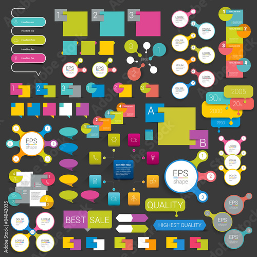 Collections of info graphics flat design diagrams. 