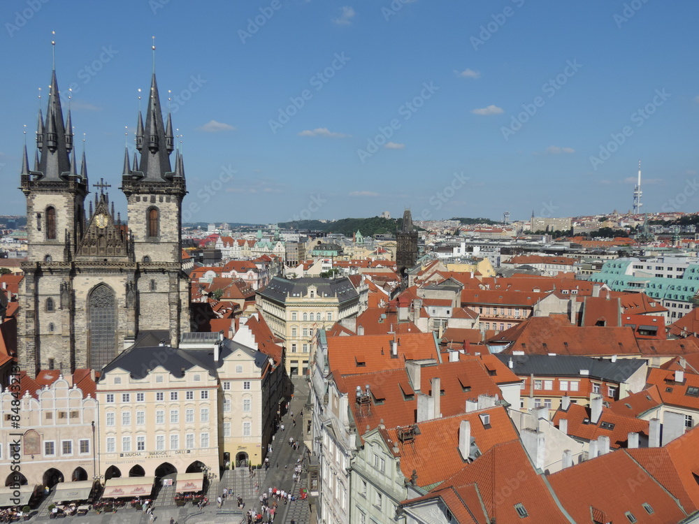 Vue aérienne de la vieille ville de Prague Vue aérienne de la vieille ville de Prague