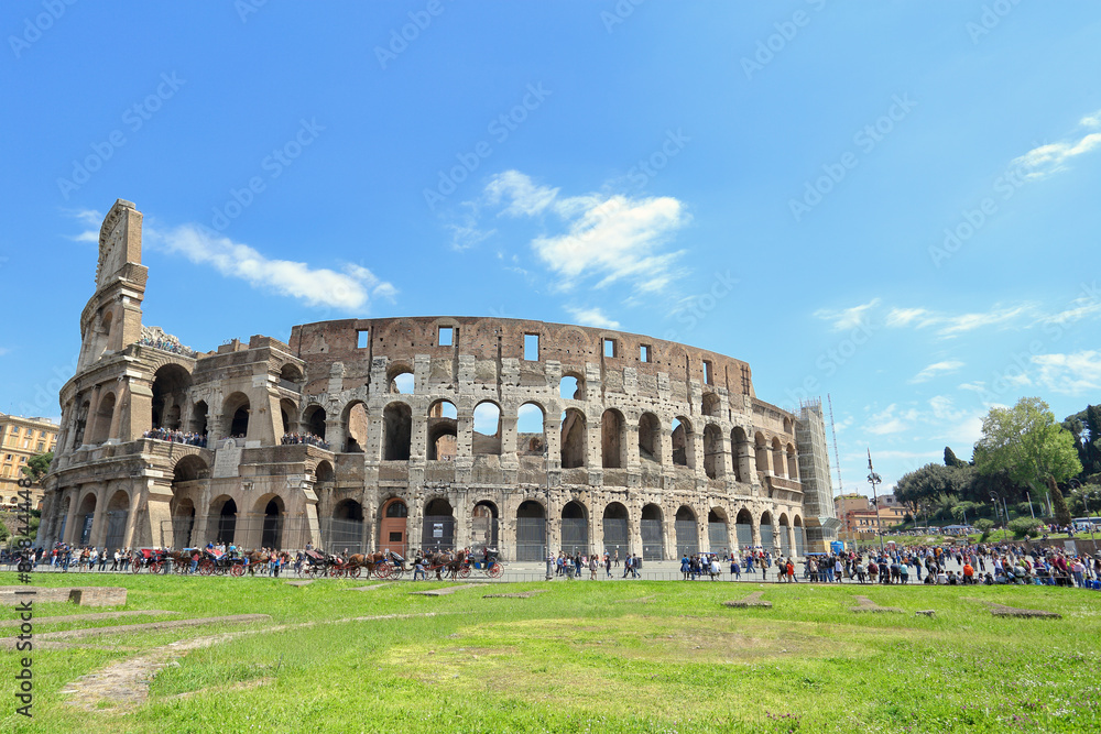 Roman coliseum on a beautiful sunny day