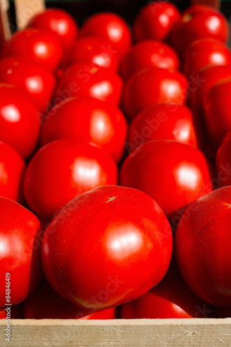 Fresh tomatoes on market
