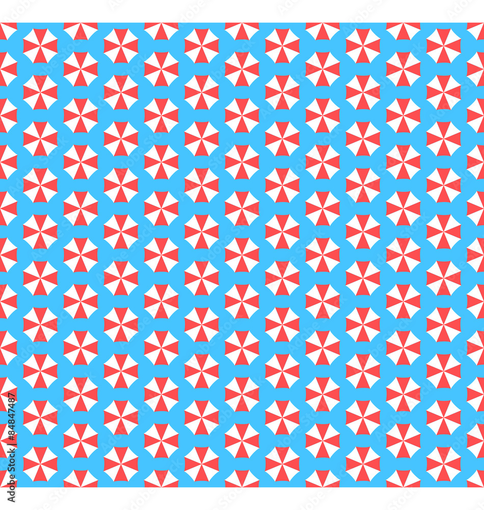 Summer seamless pattern with umbrellas isolated on blue backgrou Summer seamless pattern with umbrellas isolated on blue backgrou