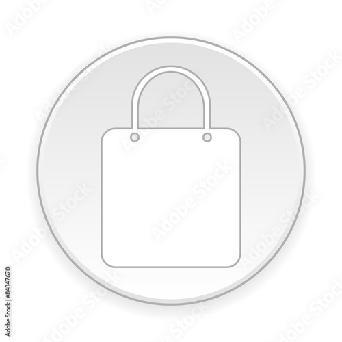 Shopping bag button on white background. Vector illustration.