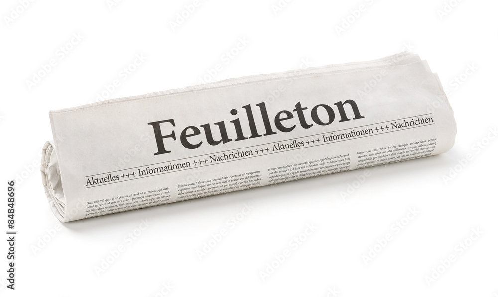 Αυτοκόλλητο Zeitungsrolle mit der Überschrift Feuilleton