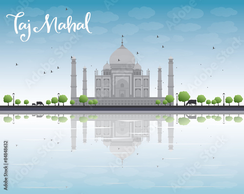 Taj Mahal with Tree and cow