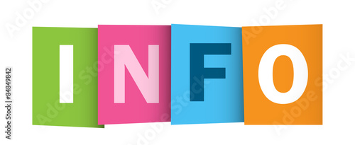 "INFO" Overlapping Letters Multicoloured Vector Icon
