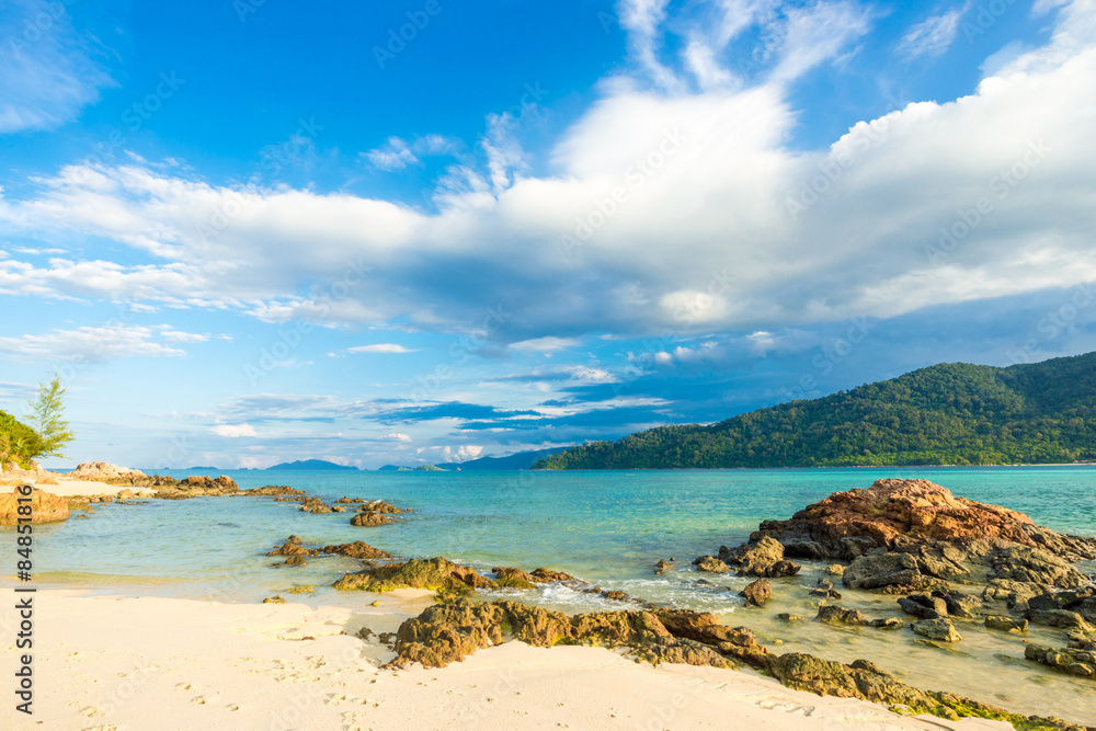 Beach and tropical Andaman sea with blue sky Beach and tropical Andaman sea with blue sky