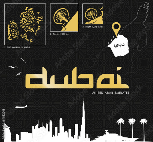Dubai background and vector elements