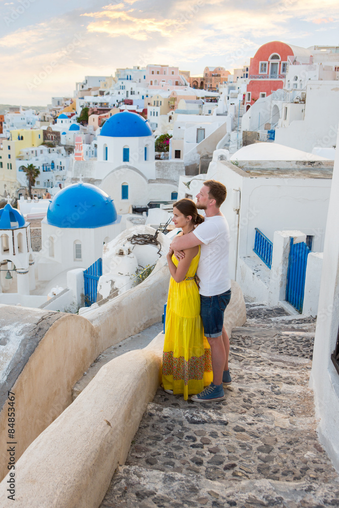 Obraz premium Love story Santorini