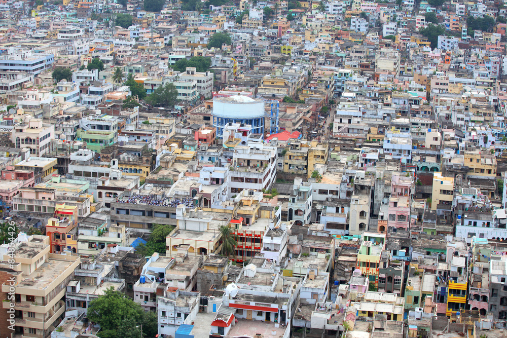 Aerial view of Vijayawada city