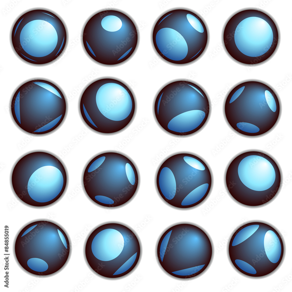 techno ball button in blue on a white background techno ball button in blue on a white background