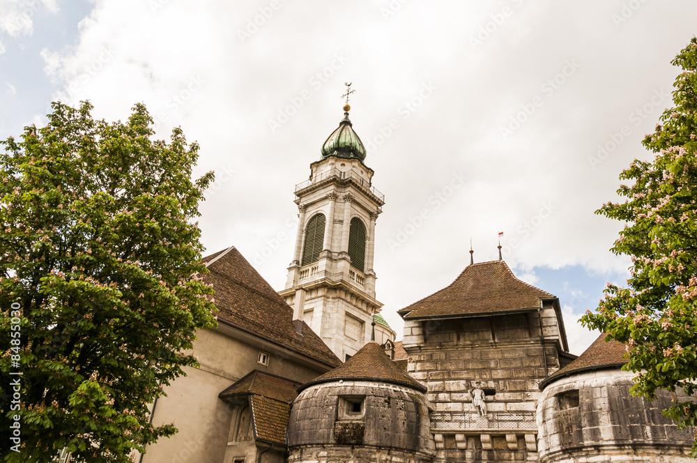 Solothurn, Altstadt, Baseltor, St. Ursenturm, Stadttor, Festung, Frühling, Schweiz