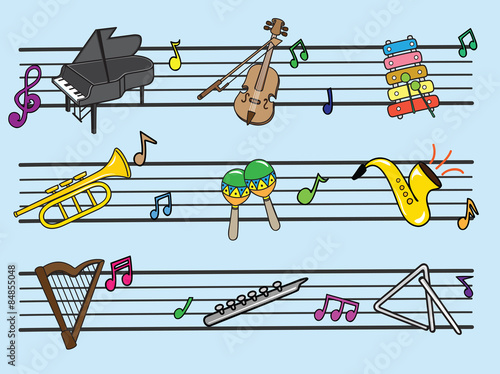 Musical Instrument Cartoon, Illustration Vector10