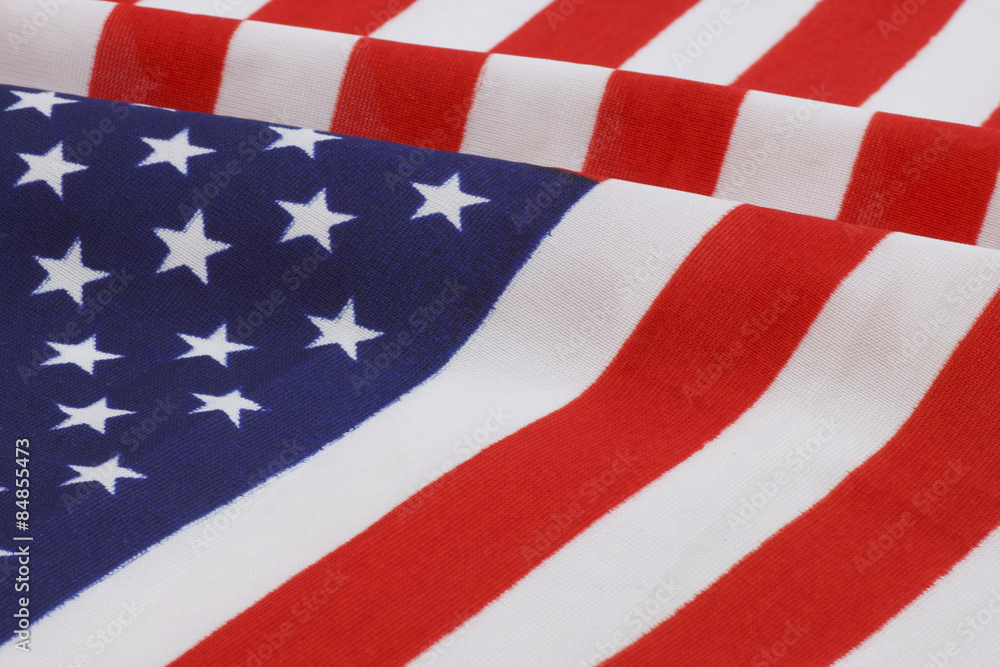 Fototapeta premium close up of United States flag