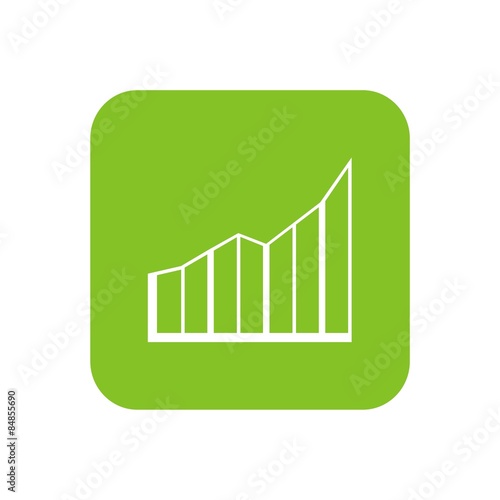 Icono gráfico de líneas verde cuadro