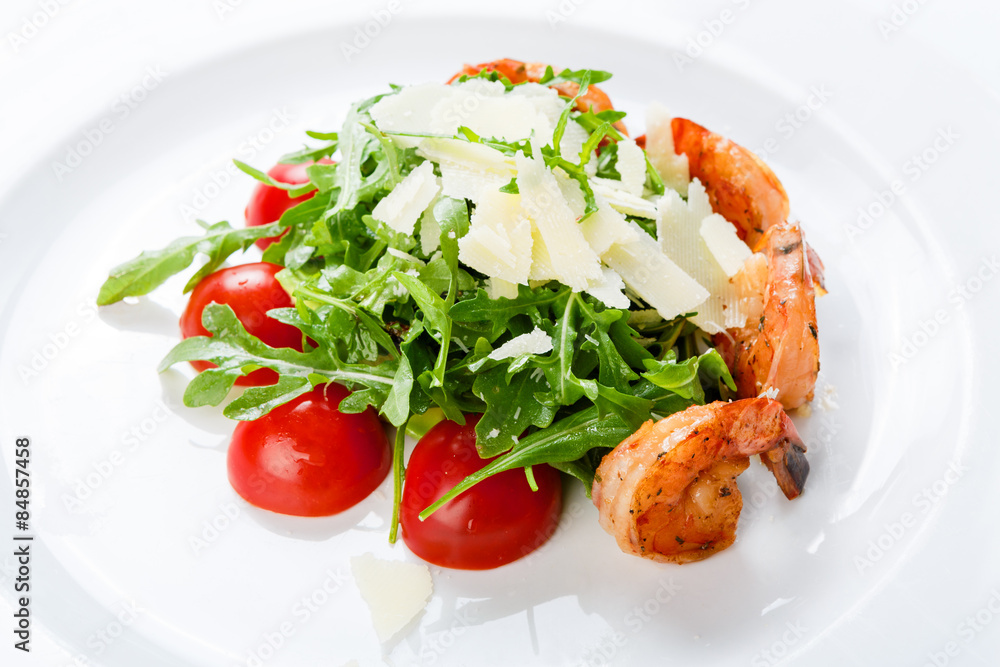 Restaurant healthy food - fresh salad with salmon Restaurant healthy food - fresh salad with salmon