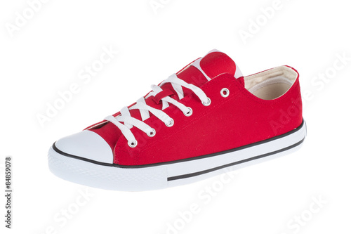 new red sneaker isolated on white background