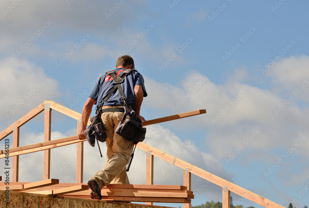 Layout and installation of roof rafters 