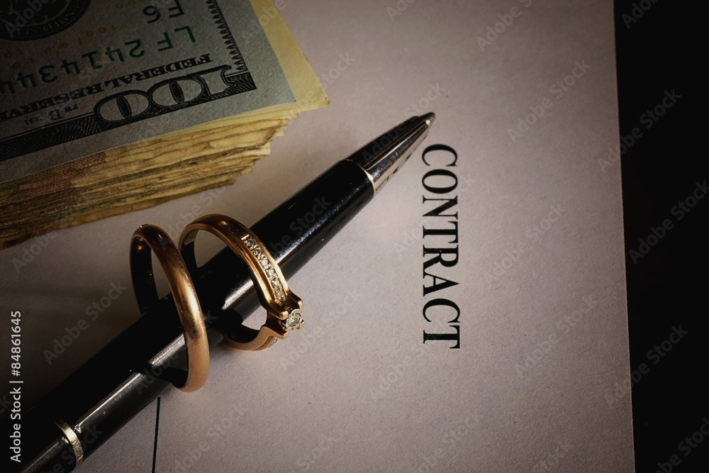 Fototapeta premium signature of the contract money