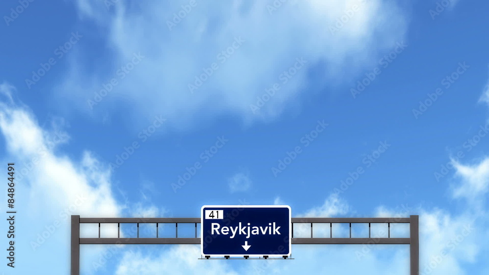 Passing under Reykjavik Iceland Highway Road Sign
Passing under Reykjavik Iceland Highway Road Sign
