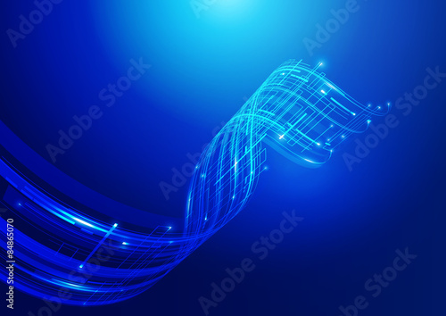 Abstract Technology Blue Background