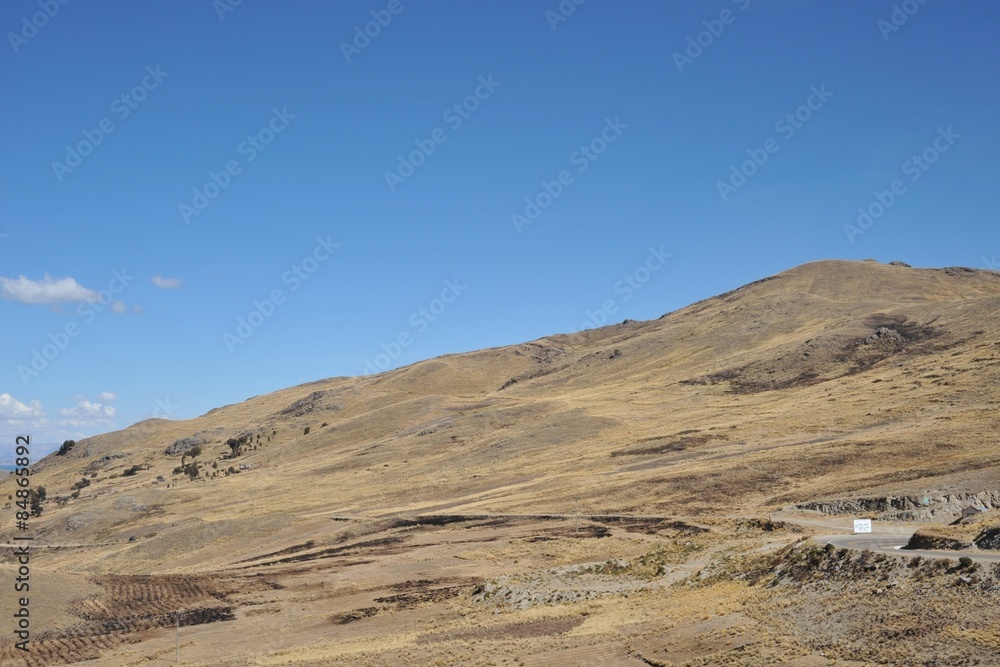 Surroundings mountain lake Titicaca. Bolivia Surroundings mountain lake Titicaca. Bolivia