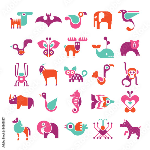 Animal vector icon set