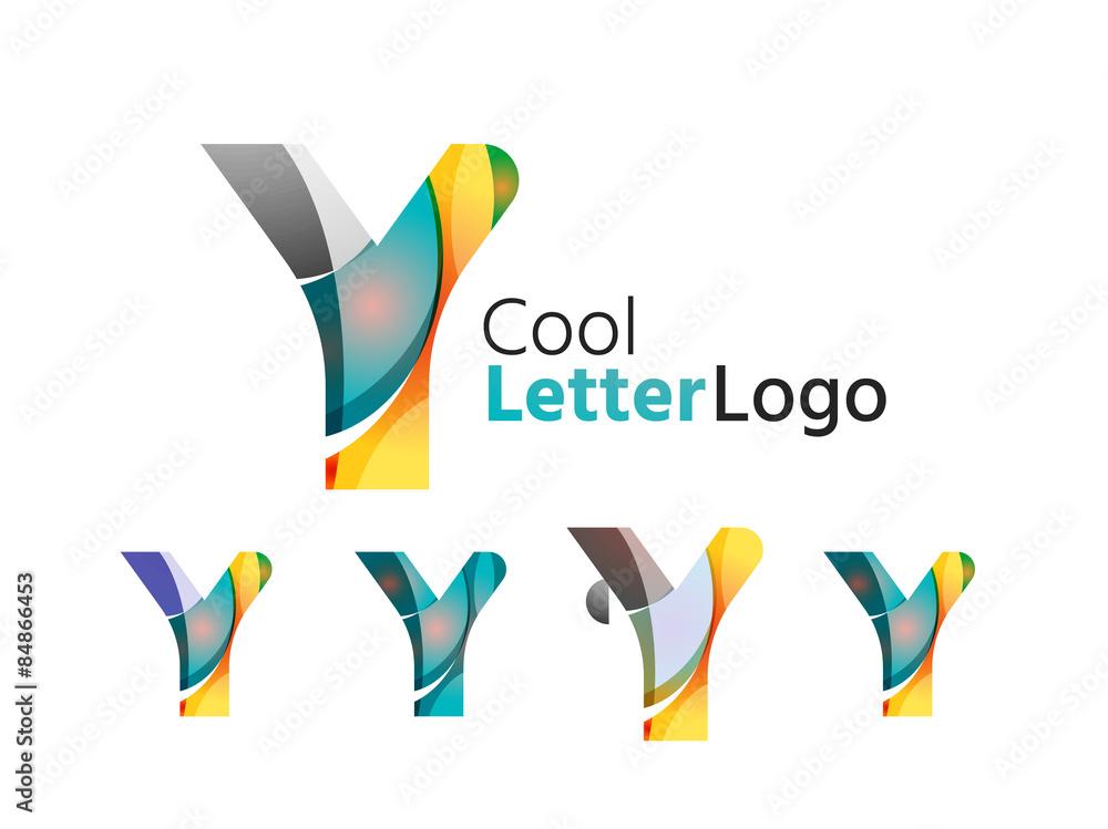 Set of abstract Y letter company logos. Business icons Set of abstract Y letter company logos. Business icons