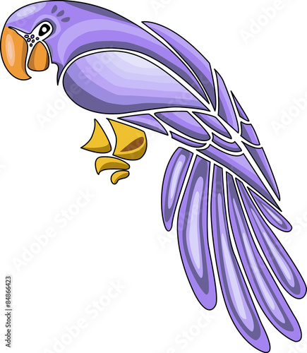 A stylized violet parrot