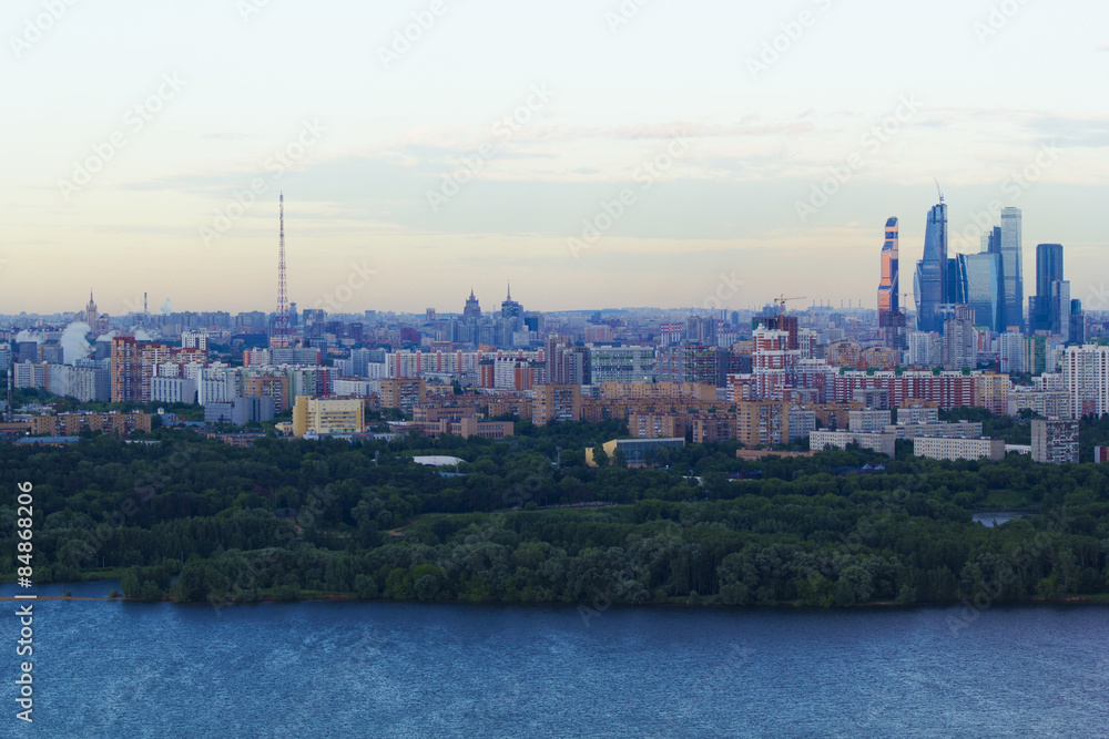 Fototapeta premium Landscape Moscow city, Moscow, Russia