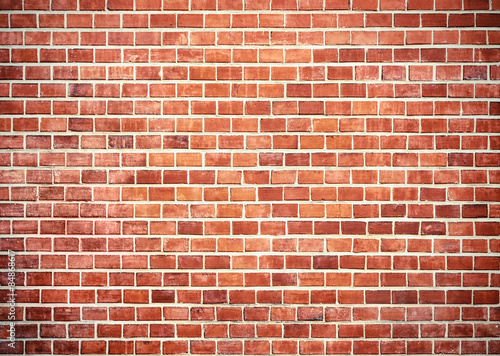 Background of red brick wall texture.