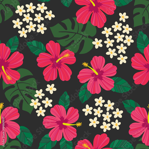 Seamless hibiscus pattern