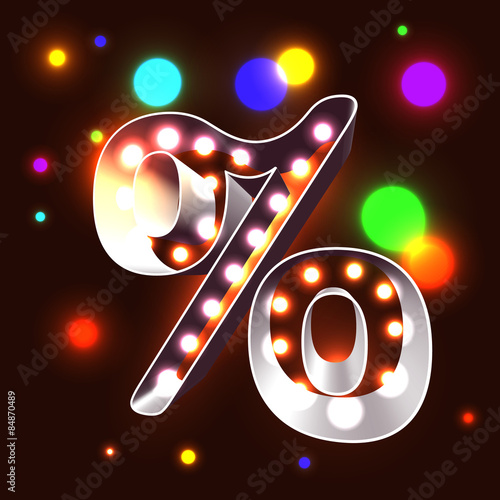 Retro vegas lamps ABC for signboard club cinema or bar - per cen