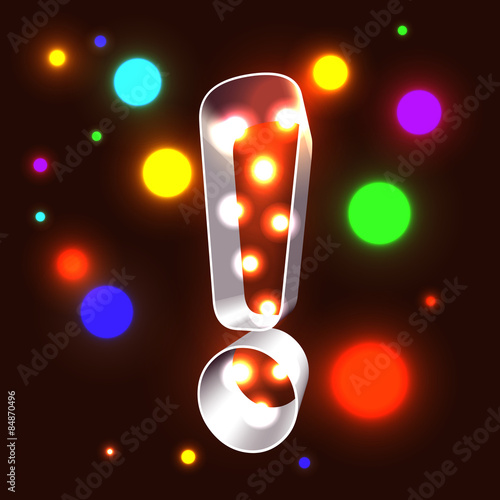 Retro vegas lamps ABC for signboard club cinema or bar - exclama