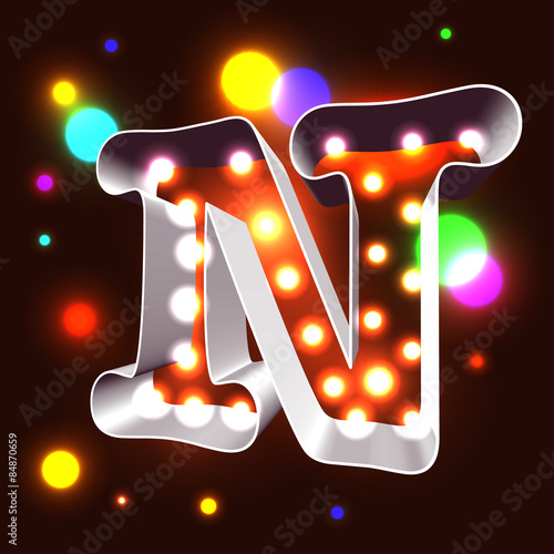 Retro vegas lamps ABC for signboard club cinema or bar - capital