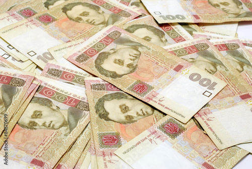 Ukrainian Money Pile as Background.