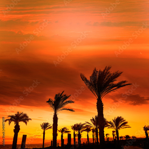 Almeria Cabo de Gata sunset in Retamar beach