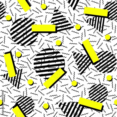 Retro fashion 80s seamless pattern background