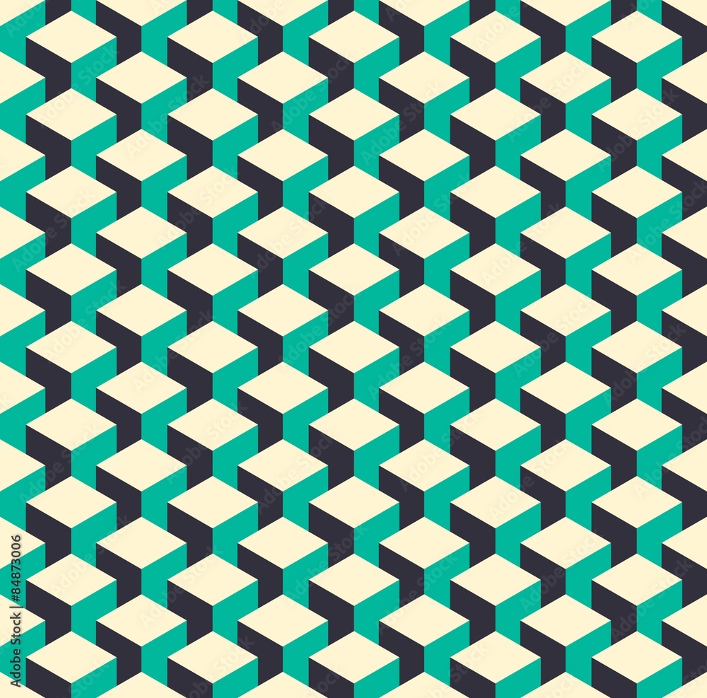 Abstract isometric 3d retro cube pattern background