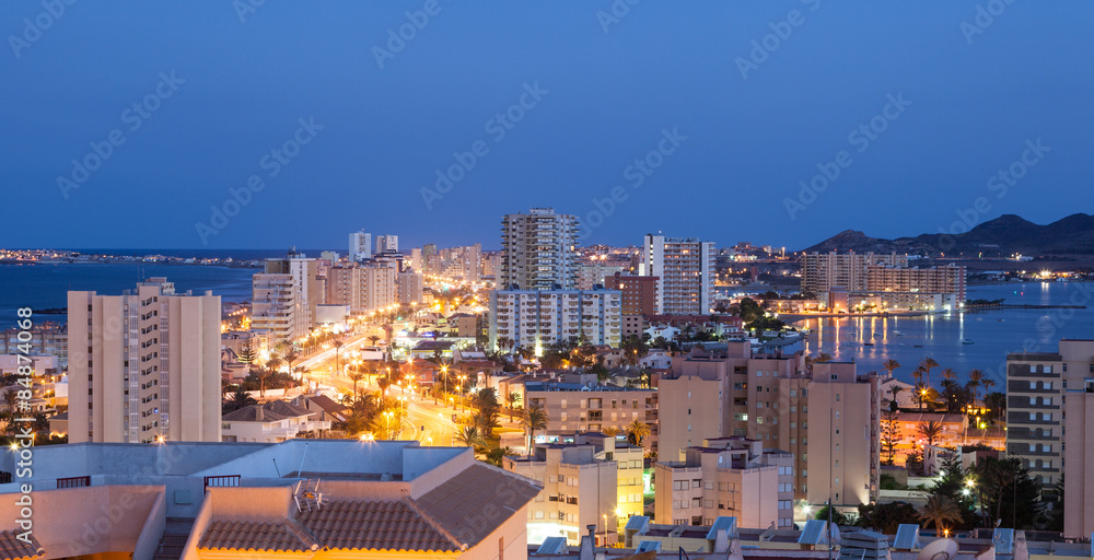 Fototapeta premium La Manga at night, Spain