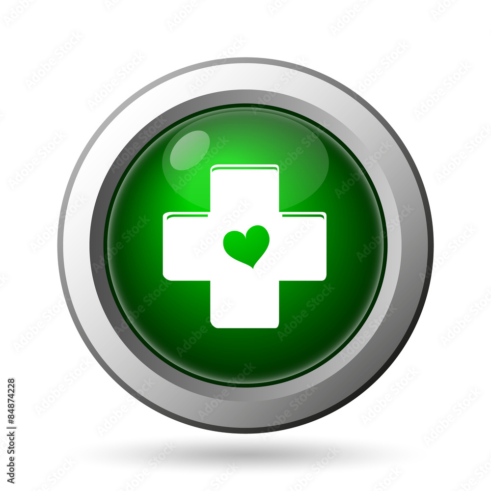 Cross with heart icon Cross with heart icon