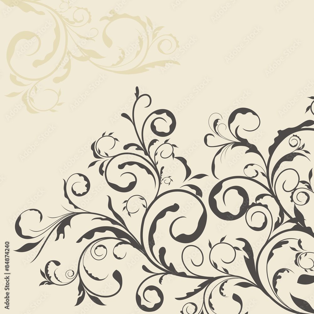 Illustration the floral decor element for design and border Illustration the floral decor element for design and border