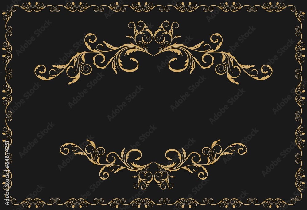 Illustration the luxury gold pattern ornament borders