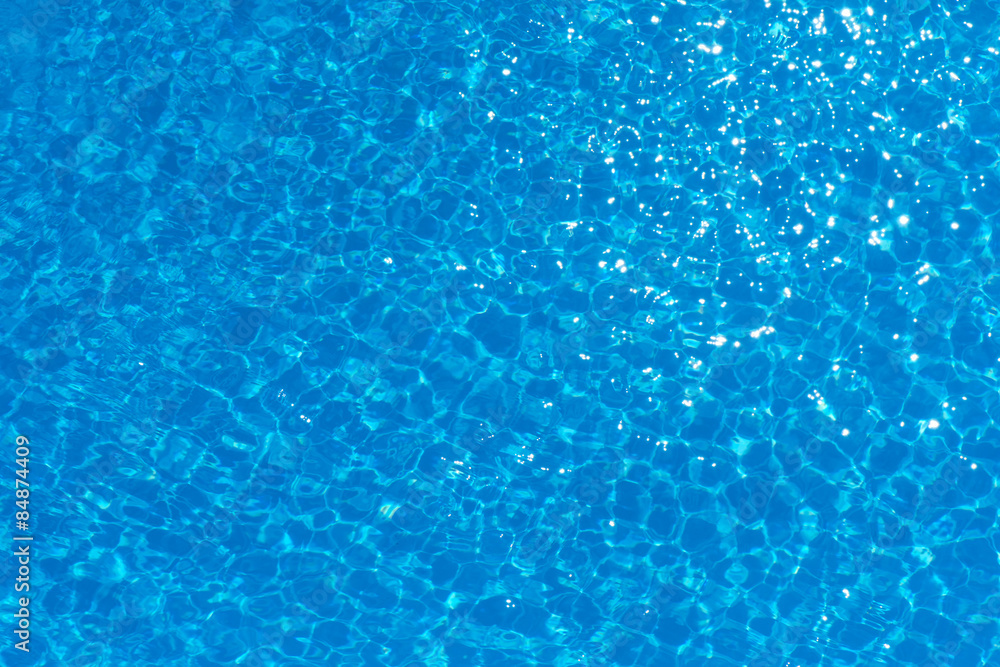 Blue and bright water surface in swimming pool Blue and bright water surface in swimming pool