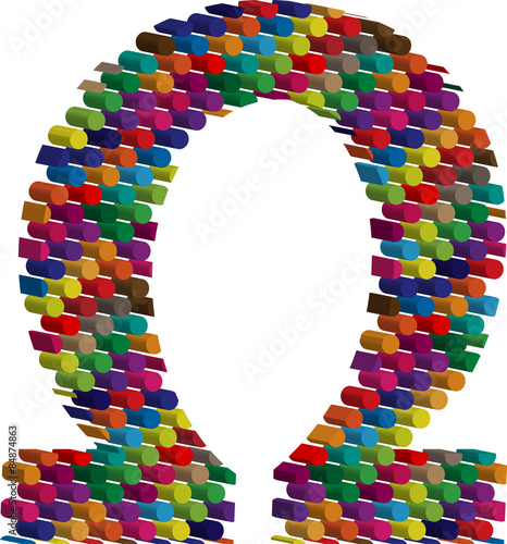 Colorful three-dimensional symbol
