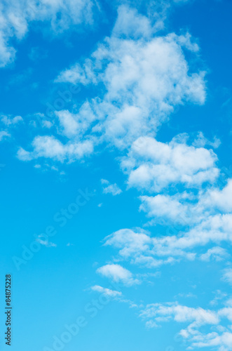 White clouds in blue sky.