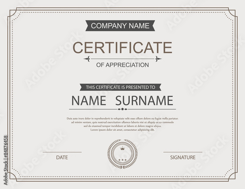 Vector certificate template.