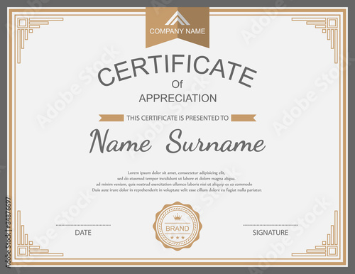 Vector certificate template.